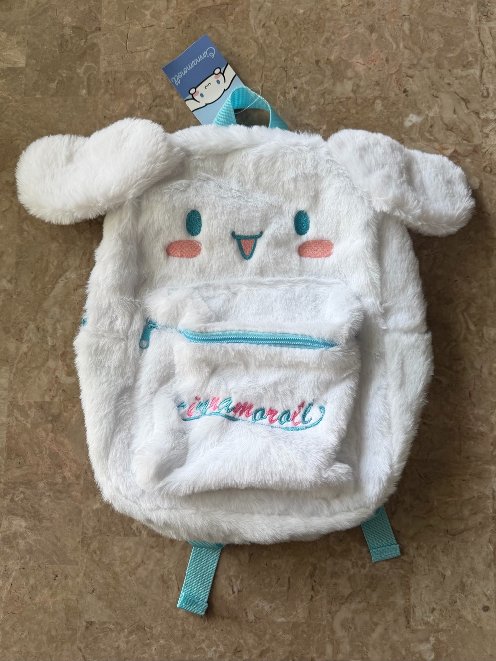 Cinnamon roll Fluffy Backpack with 3D Ears, Soft Fashion Backpack Kids Teens